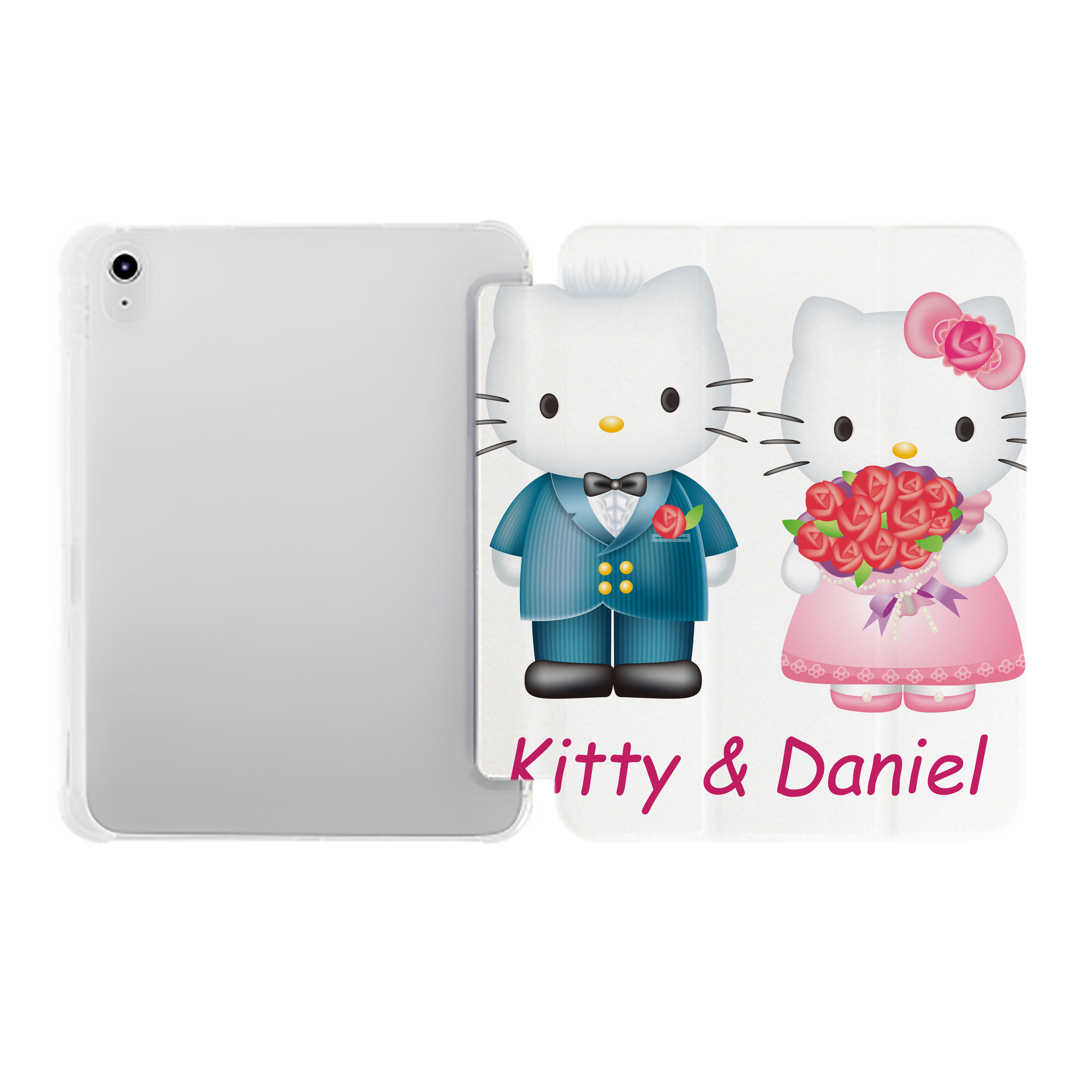 （画像用） Hello Kitty ハローキティ IPad ケース ペン収納付き 三つ折りスタンド PUレザー×シリコン 対応機種9.5/10.5/10.9インチ